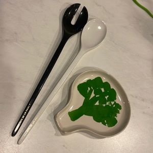 Kate Spade salad servers and utensil rest